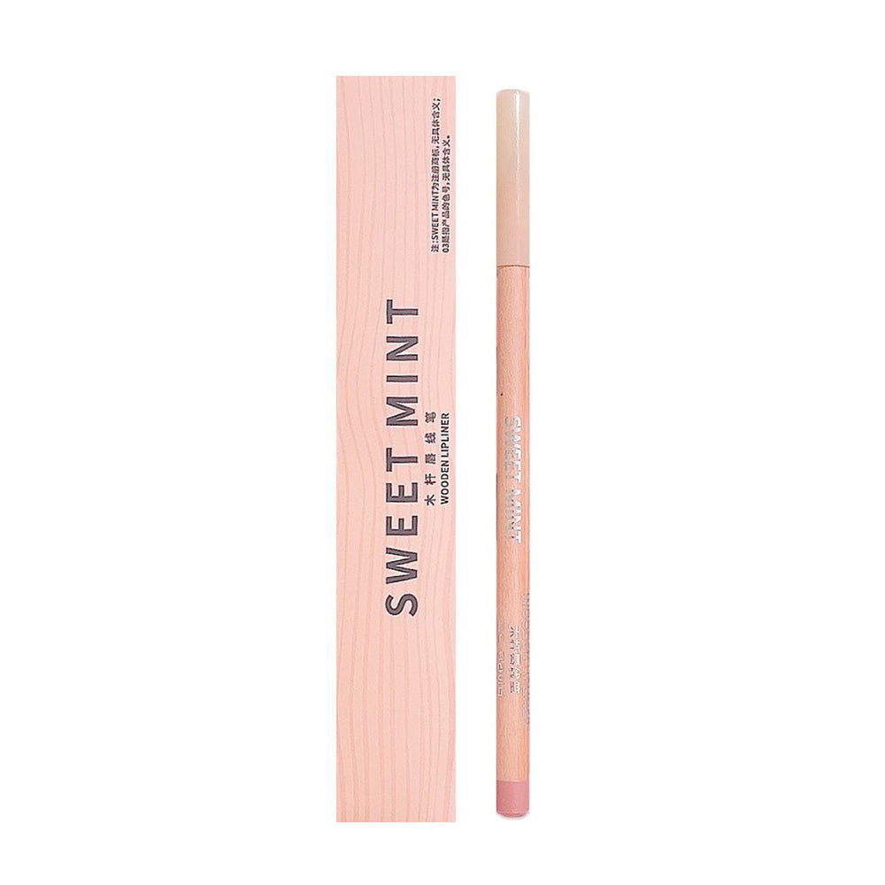 Sweet mint wooden lip liner - matte, waterproof, nude. perfect for defining and shaping your lips for a naturally plump look