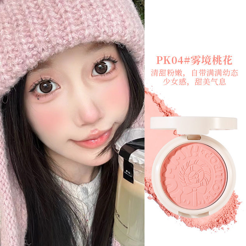 Makeup xixi sweet pink blush expansion and contraction color vitality girl brightening contour matte single color blush