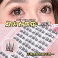 Jonbos glue-free, stemless false eyelashes - natural, double-tipped sunflower style - no glue needed, segmented, realistic faux lashes