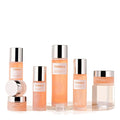Custom cosmetic glass bottles packaging: 120ml-20ml lotion & essential oil glass bottles, 30g cream & balm sample containers