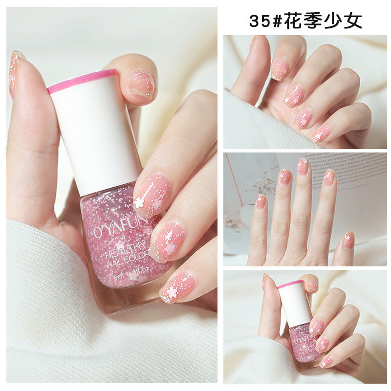 Ouyafei new arrival water-based nail polish 8ml no-bake peelable long-lasting quick-drying nail polish student peelable nail polish