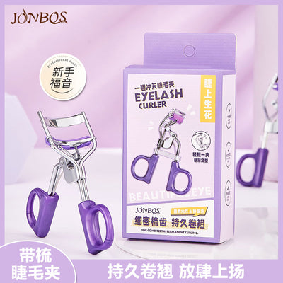 Jonbos one-touch sky-high eyelash curler - portable wide-angle sunflower curl for long-lasting lash lift