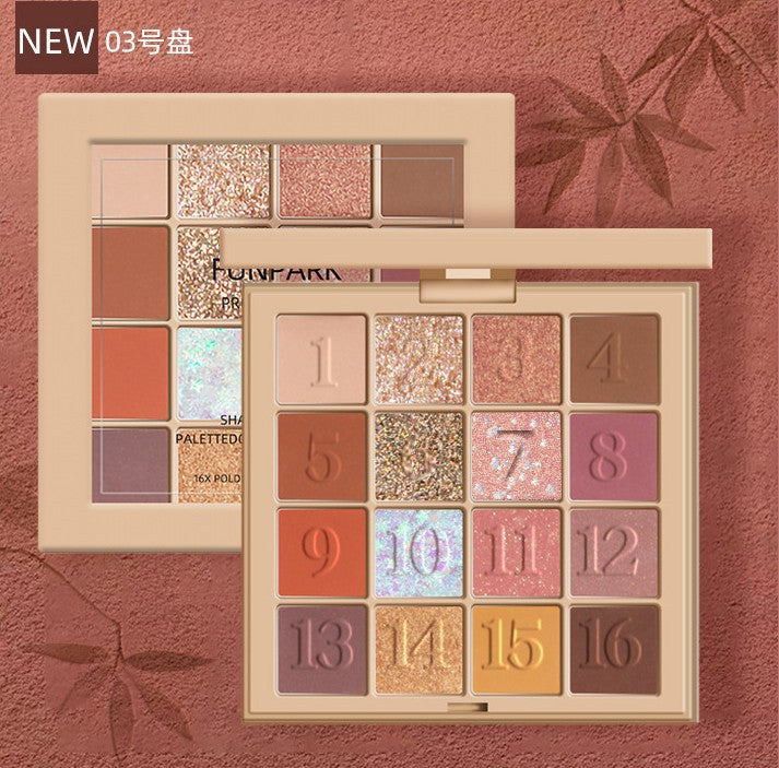 Funpark retro 16-color eyeshadow palette - trending on tiktok, perfect for beginners, earth tones