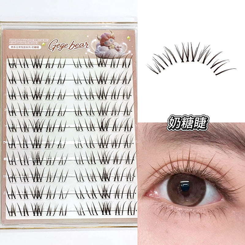 Gege bear korean style daily glue-free false eyelashes - lazy girl's segmented self-adhesive natural simulation eyelashes