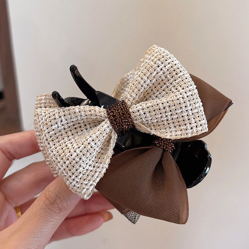 Hair claw clip bun maker - 2024 new bow hair clip - princess style, niche, french, and trendy ins hair claw