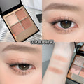 Kakashow clear shimmer quad eyeshadow palette - pearlescent, matte, smoky, everyday earth tones for women