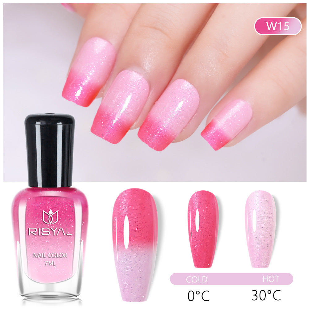 Risyal color-changing nail polish 7ml - no bake, quick dry, peel-off, wholesale, cross-border exclusive, gradient nail polish