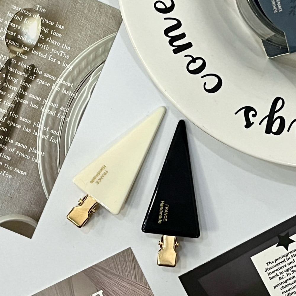 Shen yue's same gold label design triangle makeup clip cute girl retro hair clip easiest for match seamless clip bangs clip