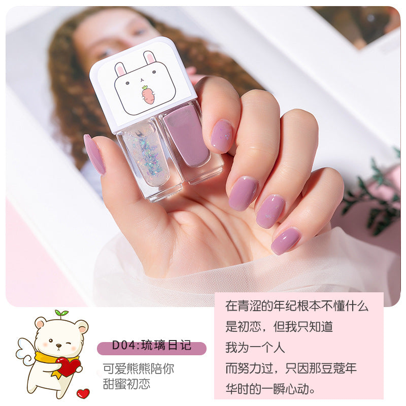 New arrival no-bake gemini water-based peelable transparent nail polish nail polish suitnail polish