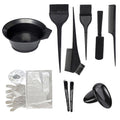 Hairdressing tools double-sided hair dyeing comb baking oil brush black plastic single-sided care brush highlighting comb 11-piece suit