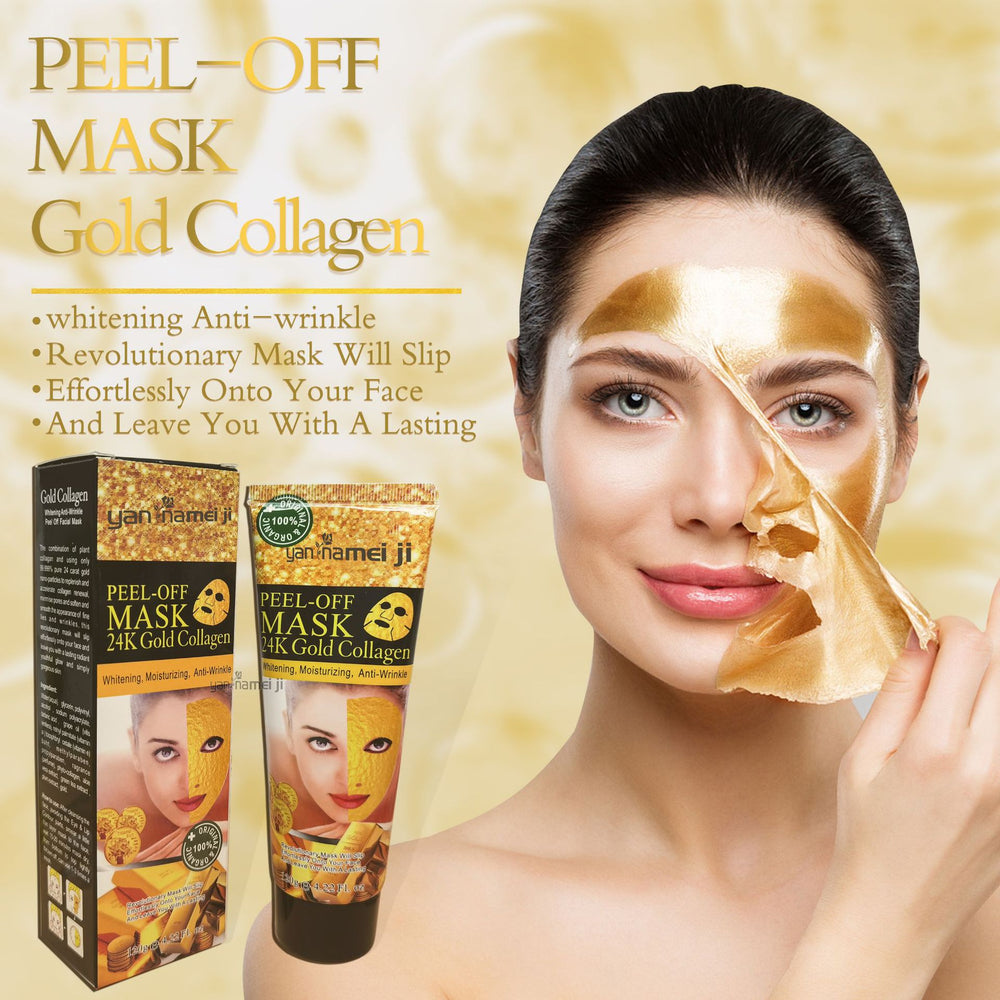 foreign trade 24k gold mask collagen hydrating peel-off nose mask mask brightening skin color wholesale 120g