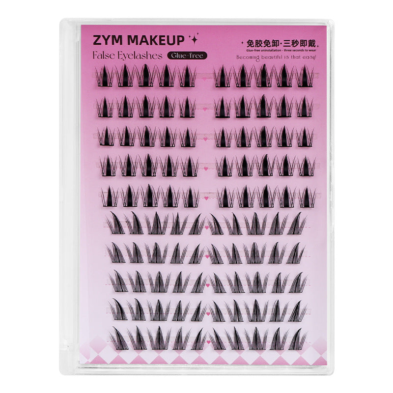 Qingdao pingdu eyelashes glue-free personalized natural lower eyelashes fox false eyelashes free glue water large factory wholesale