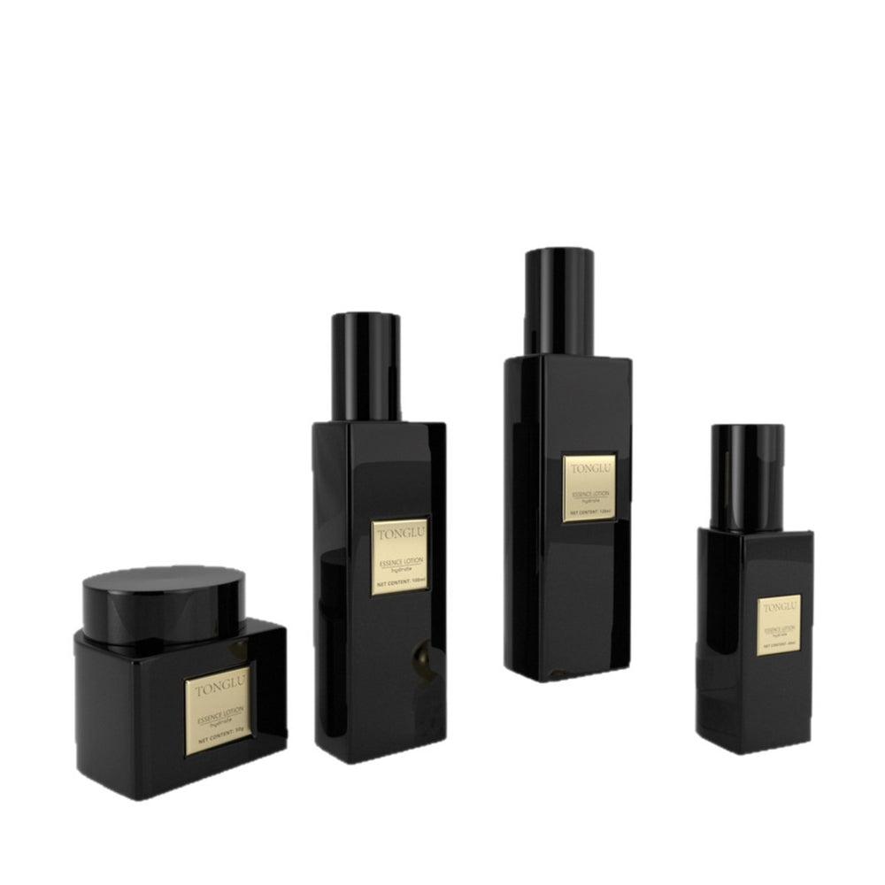 Manufacturer supplies cosmetic glass bottle suit packaging material 120ml lotion press glass bottle 50g cream bottle