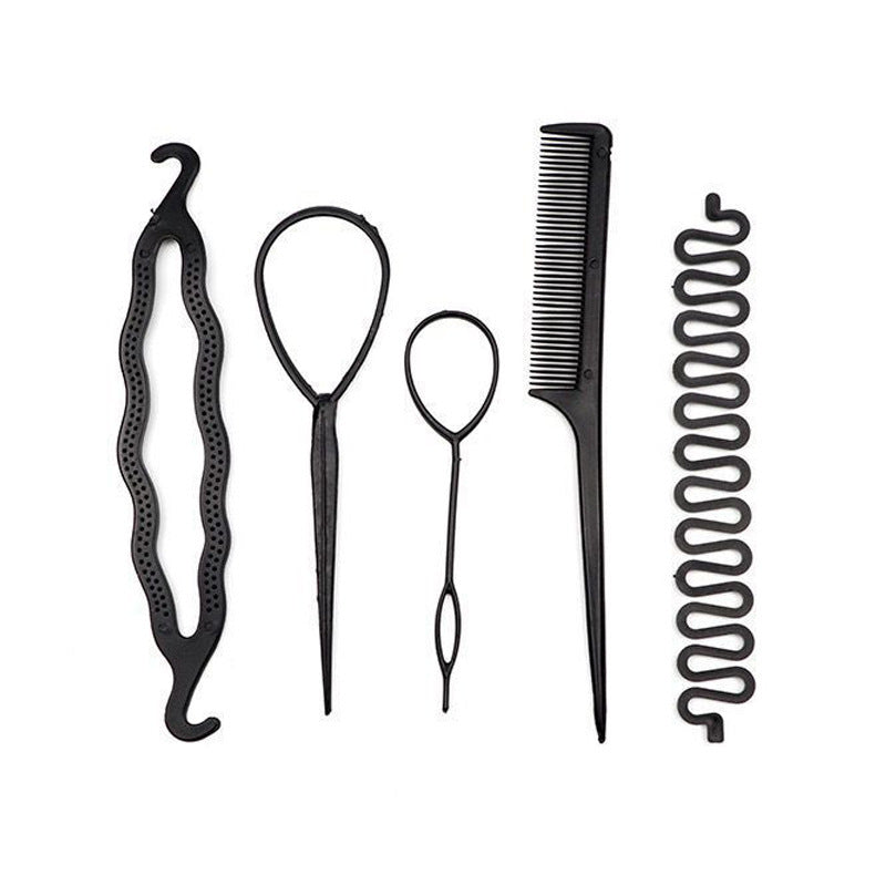 Best selling five-piece suit hair curler sponge quick ball hair accessories hair comb k-style hair pulling needle centipede hair curler