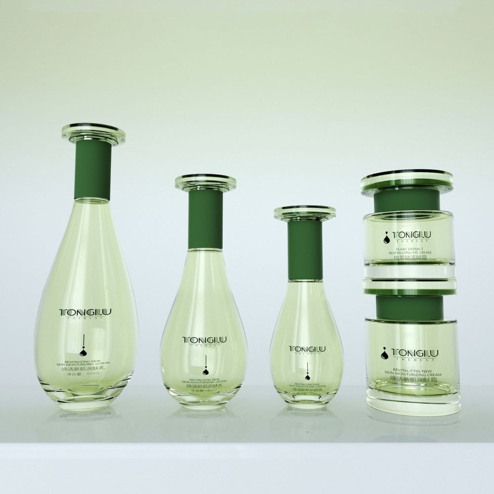 New cosmetic glass bottle suit packaging material 120ml skin care lotion essential oil bottle 50g cream dispensing glass bottle