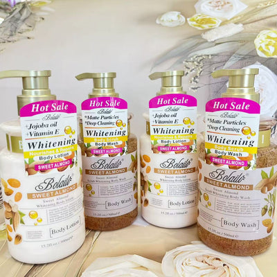 exclusive supply of moisturizing almond body lotion 500ml, long-lasting moisturizing almond shower gel 500ml, foreign trade