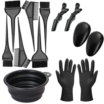 12-piece hair dyeing tool hair dyeing bowl disposable shower cap latex gloves suit comb brush hairdressing tool ear