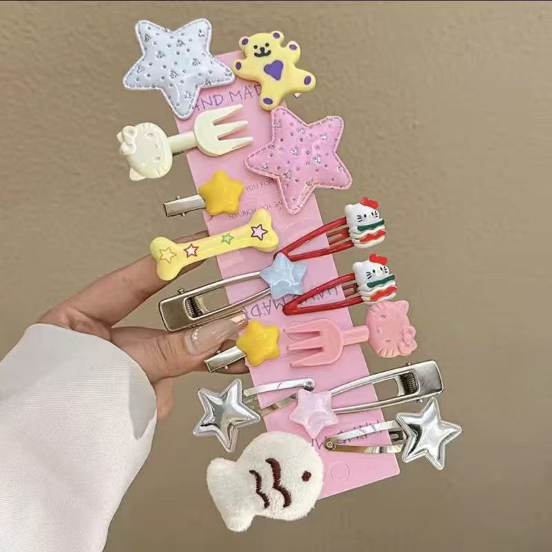 21-piece hair clip set: y2k sweet & cool dopamine metal rhinestone hair accessories for girls - cute hair clips, bang clips, and headbands