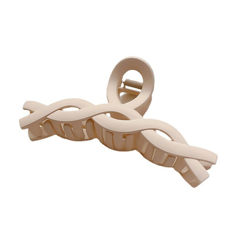 Springnew arrivaleasiest for match cross cut out hair grip milk tea coffee color elegant grip clip hairpin casual hairpin hair accessories