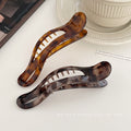 Retro leopard print hair clip for women 2025 new arrival duckbill clip large oval multi-tooth horizontal clip half-tied hair ponytail clip headwear