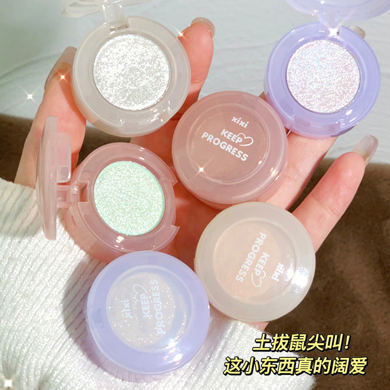 Makeup xixi bulb plan monochrome eyeshadow waterproof sparkling super shimmer mashed potato highlighting powder to brighten silkworms