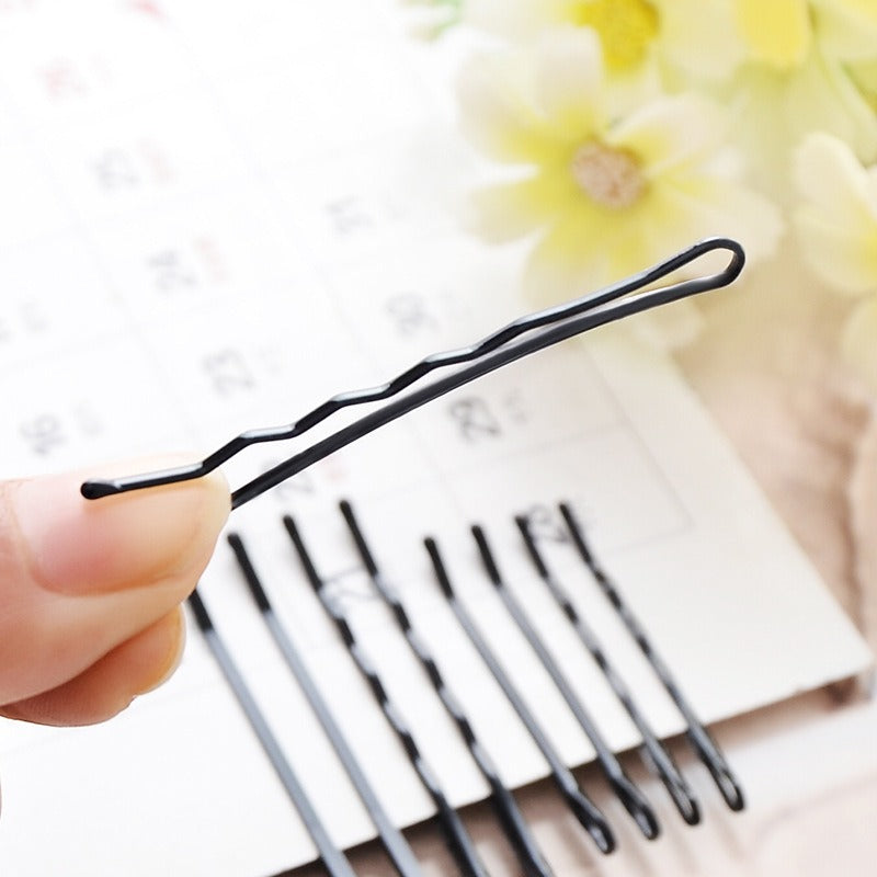 Hairpin steel clip headwear black one-word clip thick side clip bangs clip hair styling fixed broken hair clip