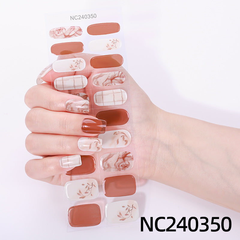 Zhengxiang custom christmas gel nail stickers - waterproof, sparkling, european & american style, uv semi-cured nail decals - cross-border wholesale