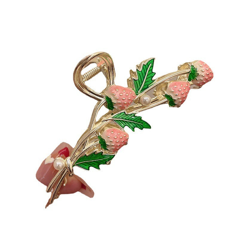 New arrival strawberry back head hair clip classy large shark clip classy hair clip female headwear summer large size