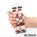 Zhengxiang custom christmas gel nail stickers - cartoon snowflake plaid european & american cross-border uv semi-cured nail decals