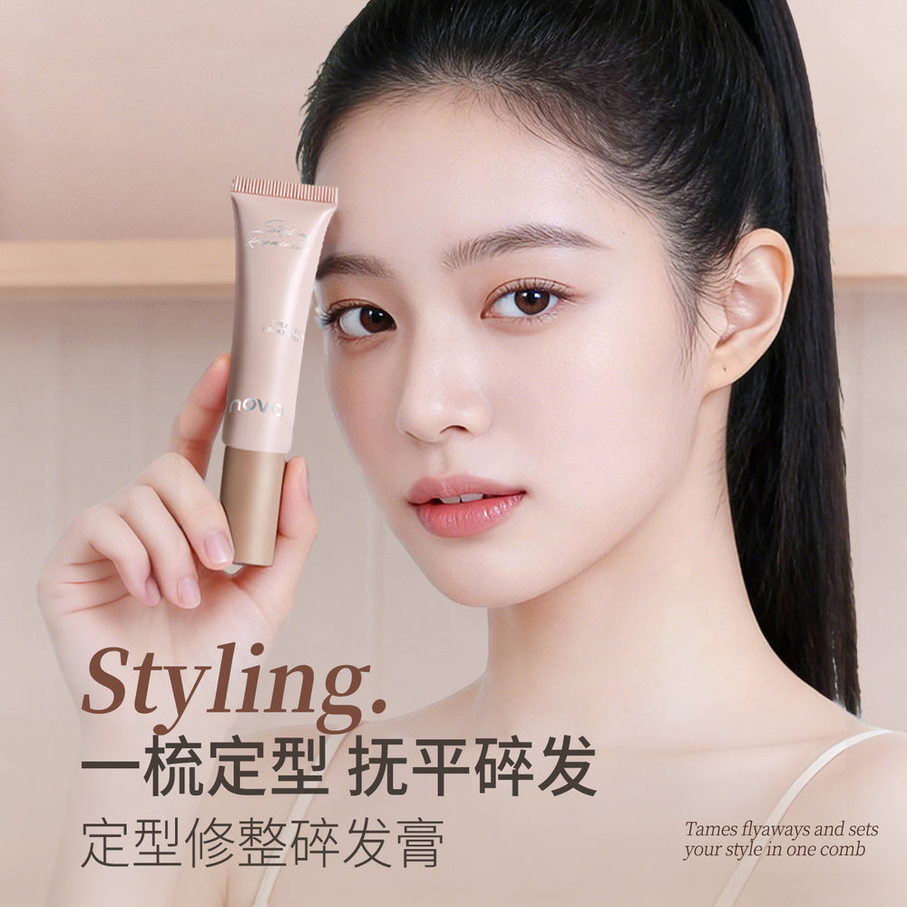Novo hair finishing cream - anti-frizz, non-sticky, bangs volumizer, long-lasting hold, flyaway tamer