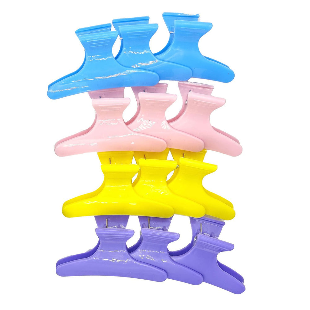 Amazon 12-piece butterfly clip non-slip styling claw hair clips for women and girls (multi-color) - hair styling tool for flyaways