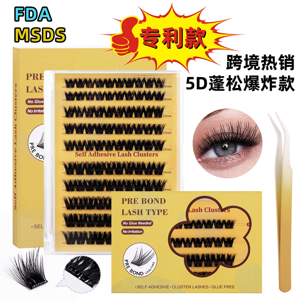 Glue-free false eyelashes fashion cross-border segmented formaldehyde-free diy curling and thickening suitcluster lashes