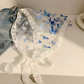 Dopamine romantic butterfly lace triangle headscarf women's headband french atmosphere hairband pastoral style seaside photography