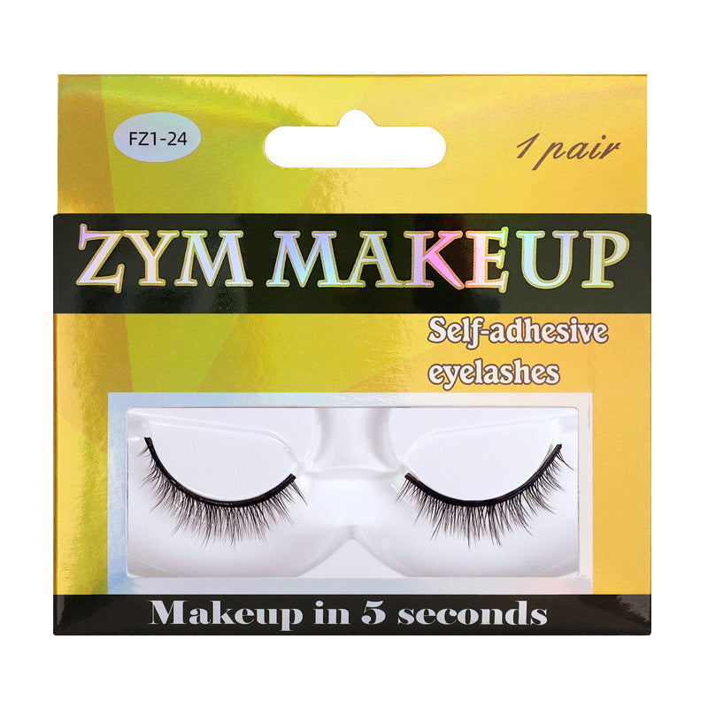 European and american glue-free self-adhesive eyelashes - full strip, realistic, dense, lengthening, hangable 3d temperature-activated adhesive self-adhesive false eyelashes