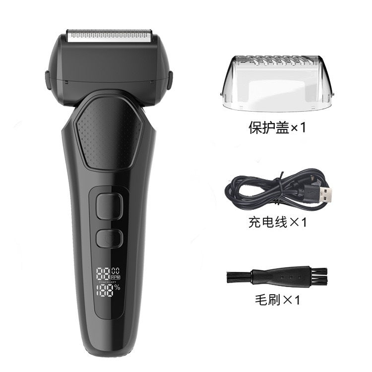 electric reciprocating shaver, rechargeable digital display electric beard trimmer, fully washable portable razor