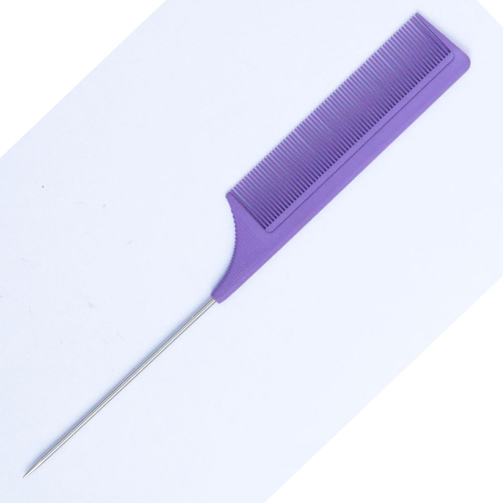 in stock steel needle comb pointed tail comb high temperature resistant highlighting hair distribution long tail comb hair cutting sectioning comb hairdressing styling comb