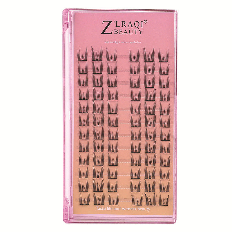 Qingdao natural false eyelashes, 10 rows segmented black band sunflower style, k-pop girl group stage makeup, glue-on false eyelashes
