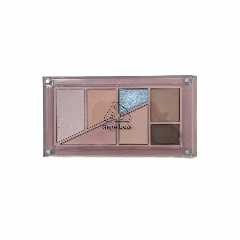 Gege bear layered eyeshadow palette - low saturation, shimmer, matte, blush & contour all-in-one