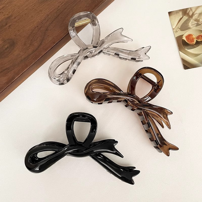 Bow tie clip large high-end 13cm hair clip hair volume shark clip back of head plastic hair clip hair clip
