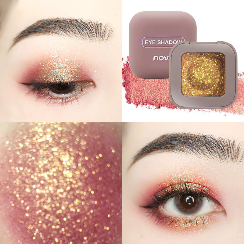 Makeup novo keyboard fingertip eyeshadow sparkling super shiny powder long-lasting non-removing makeup mashed potato single color eyeshadow palette