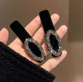 Rhinestone flocking hairpin for women, back of head broken hair bb clip, forehead side bangs clip, classy hairpin headwear autumn
