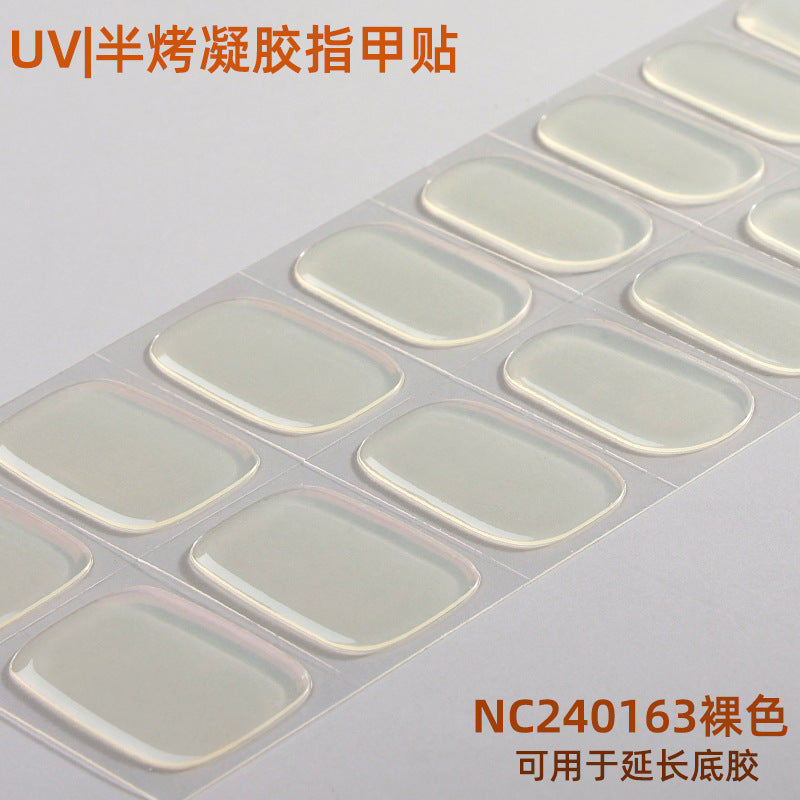 Zhengxiang factory customized korean solid color gel nail stickers uv light therapy semi-cured nail art stickers wholesale amazon