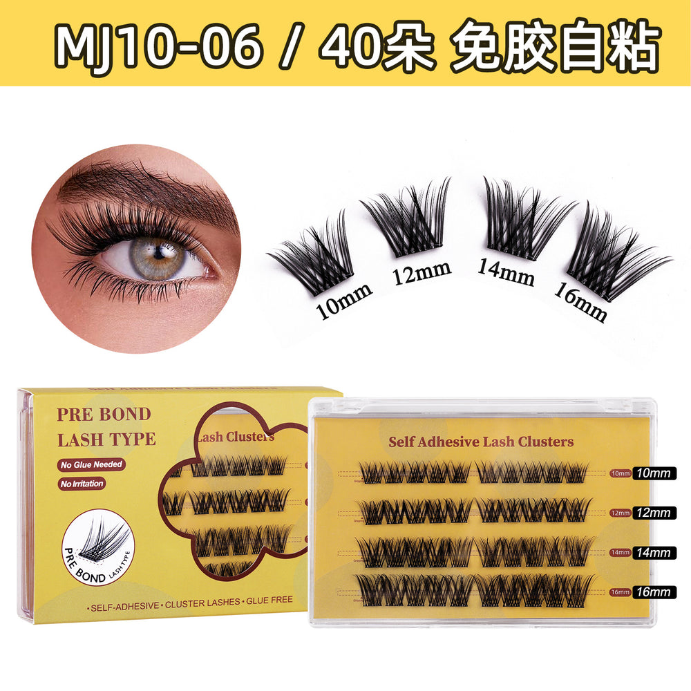 Glue-free false eyelashes fashion cross-border segmented formaldehyde-free diy curling and thickening suitcluster lashes