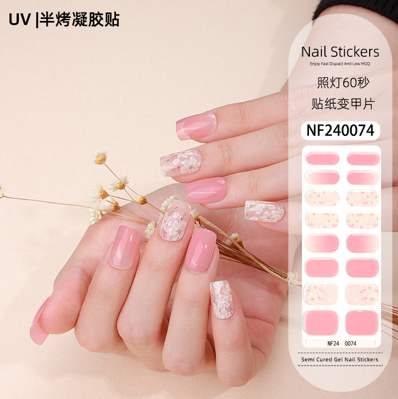 Zhengxiang custom gel nail art stickers - cat eye, glitter, 3d foil, french, uv light therapy, semi-cured nail stickers wholesale