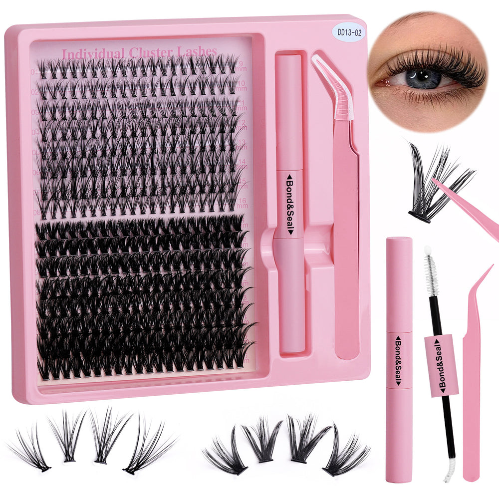 European and american style false eyelash kit - diy segmented fishtail fairy lashes, natural simulation eyelash extension kit