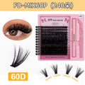 Export segmented fluffy false eyelashes fashiondiy thick chemical fiber single cluster glue style eyelash set soft hair