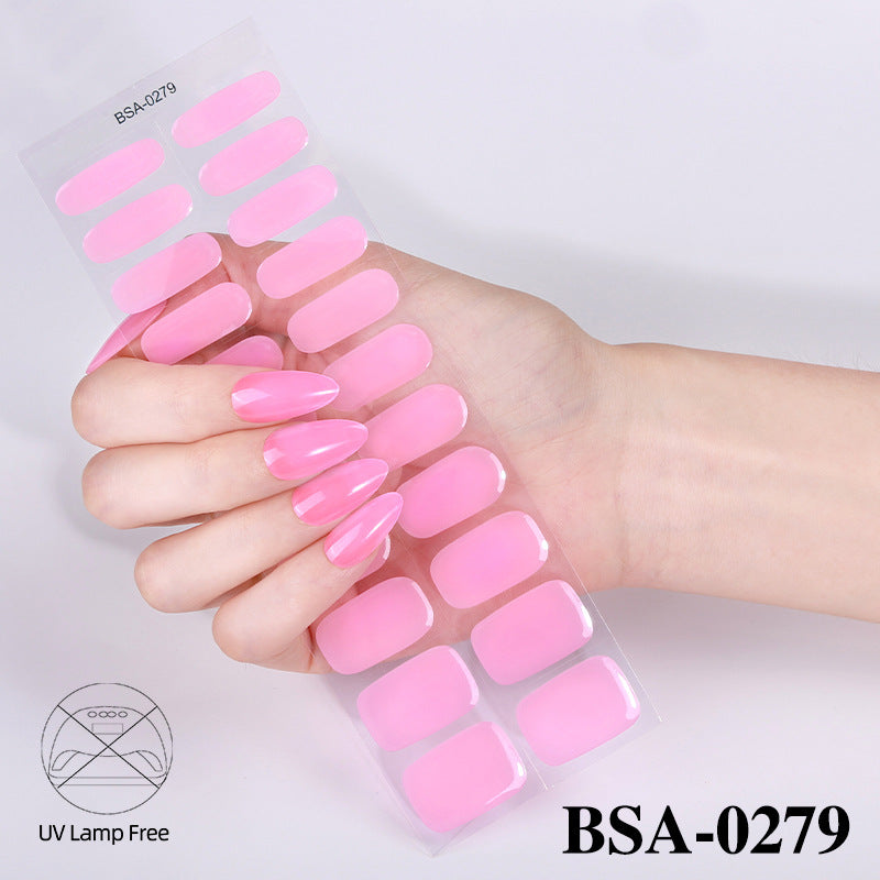 no-bake gel manicure stickers waterprooffashionpure color nail stickers no cure gel nail wraps