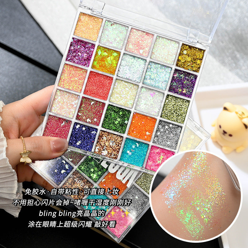 Capel 25-color mermaid glitter eyeshadow palette - non-flying, pearlescent, explosive shimmer, sparkling performance makeup, mermaid glitter