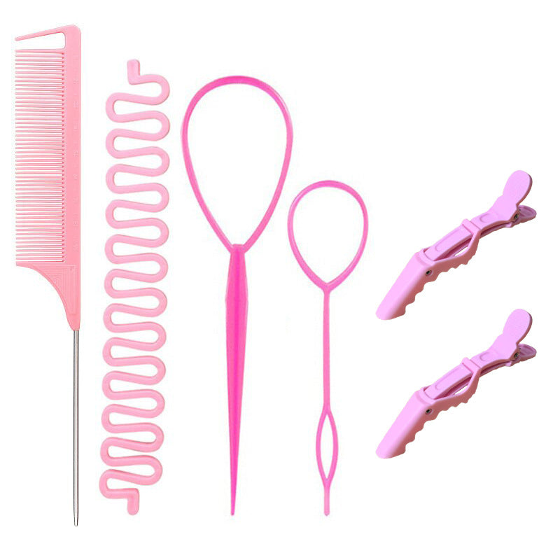 hot-selling hair styling tool suit steel needle tip tail comb hook hair comb comb hair pulling needle hair braider crocodile hair clip