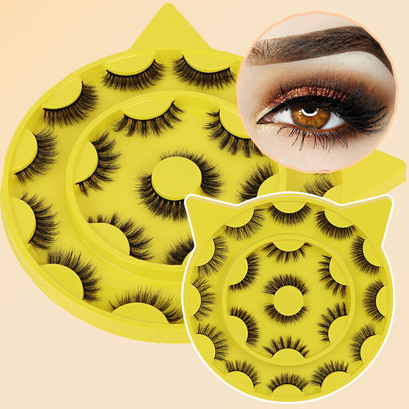 European and american fluffy false eyelashes, thick 3dstereo soft layered hard stem eyelashes, one whole strip, wholesale